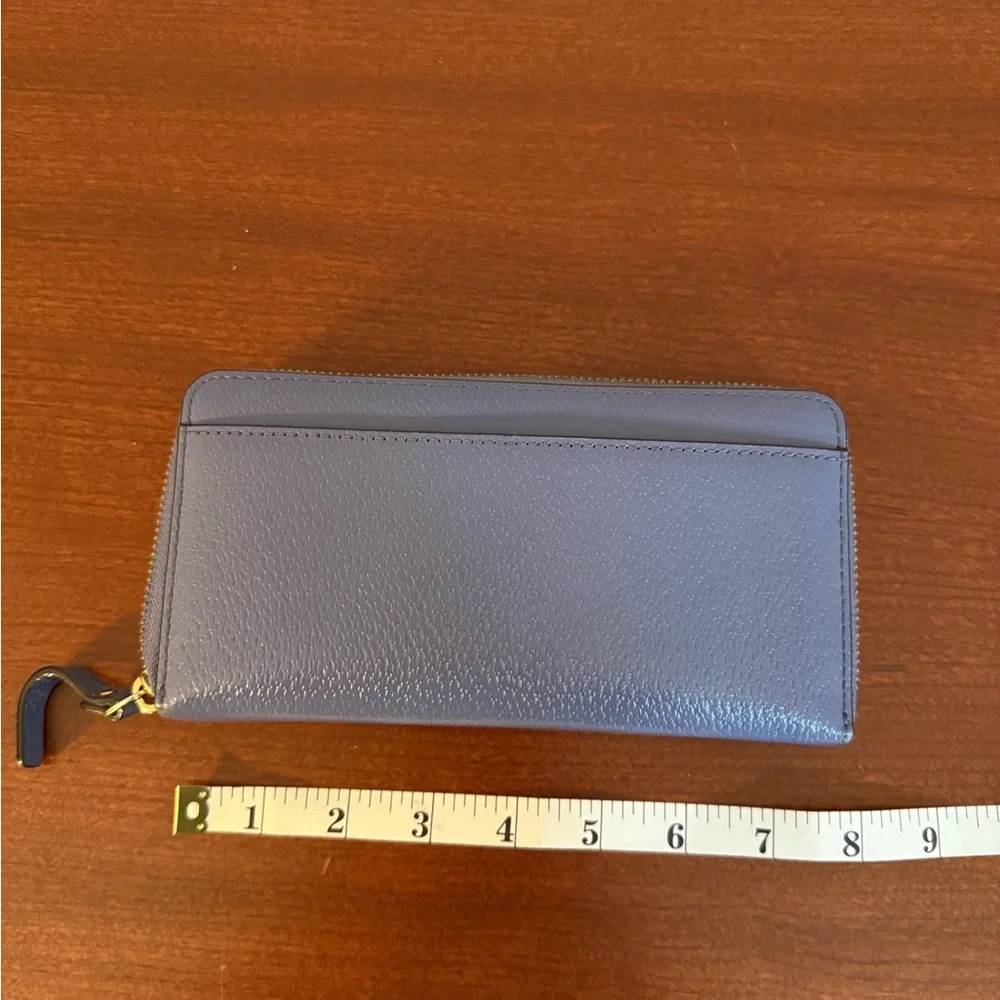 kate spade light blue Zip Wallet with Gold Logo